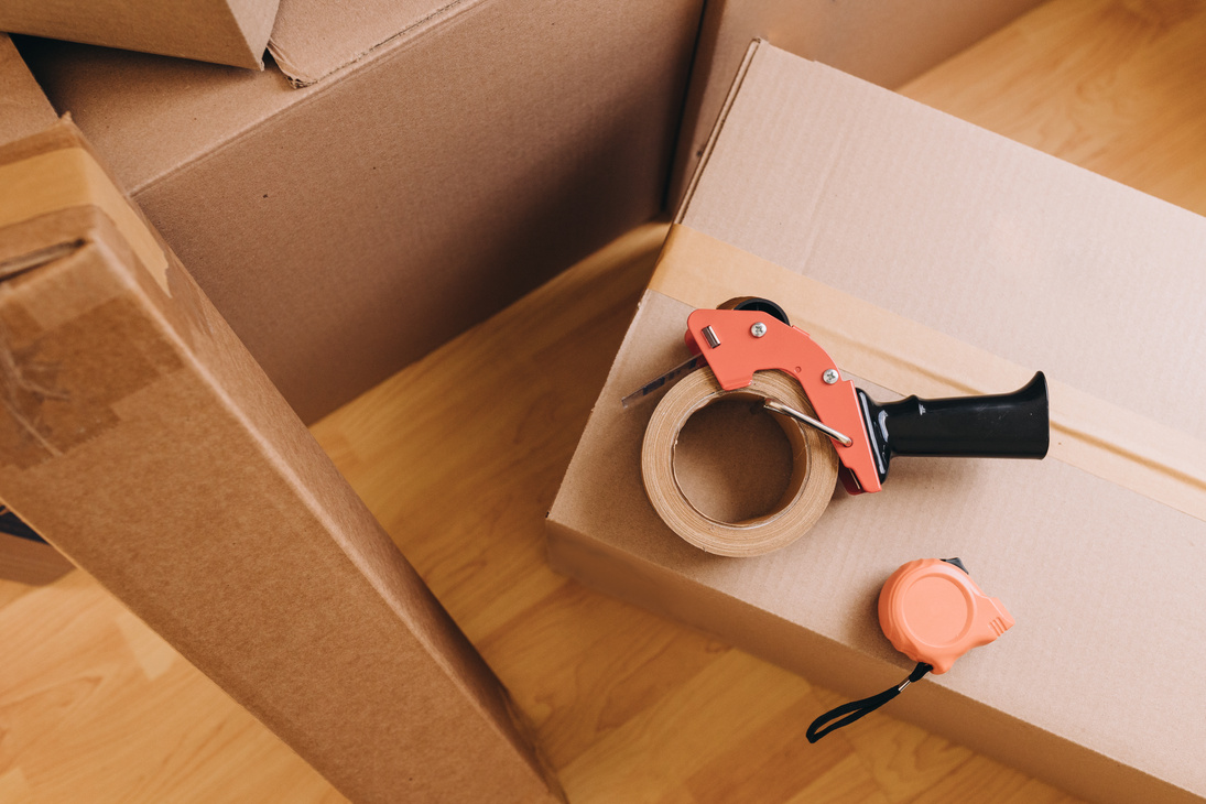 Moving In Packing Tape on a Box